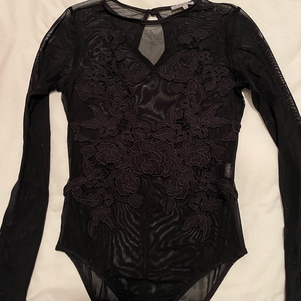 Black lace body suit